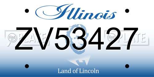 ZV53427 Illinois License Plate