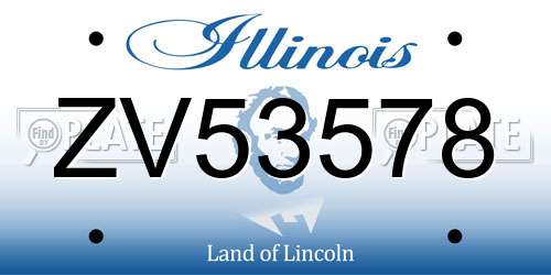 ZV53578 Illinois License Plate