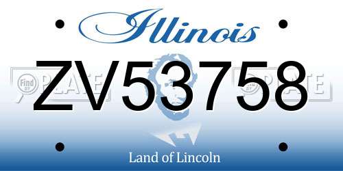 ZV53758 Illinois License Plate