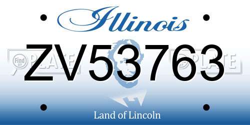 ZV53763 Illinois License Plate