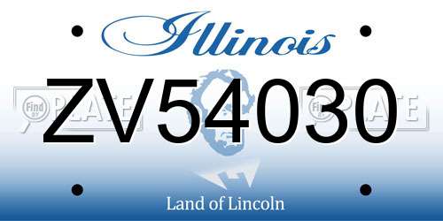 ZV54030 Illinois License Plate