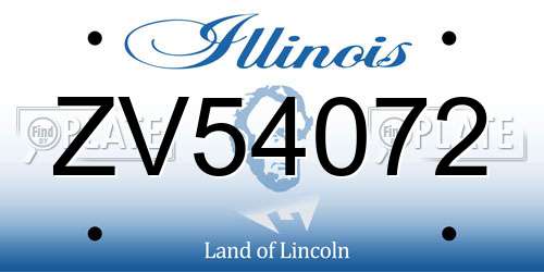 ZV54072 Illinois License Plate