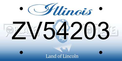 ZV54203 Illinois License Plate