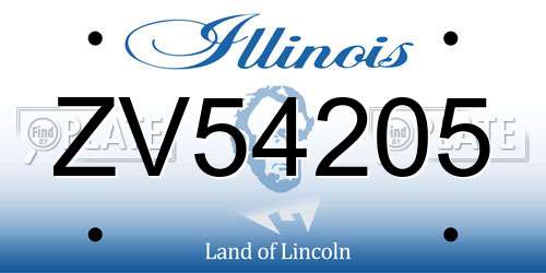 ZV54205 Illinois License Plate