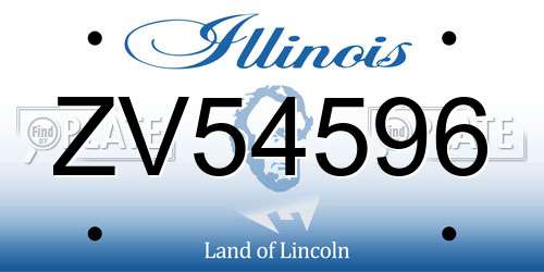 ZV54596 Illinois License Plate