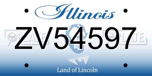 ZV54597 Illinois License Plate
