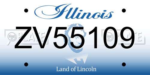 ZV55109 Illinois License Plate