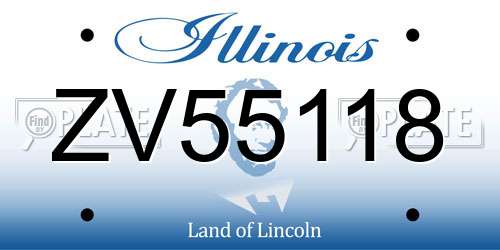 ZV55118 Illinois License Plate
