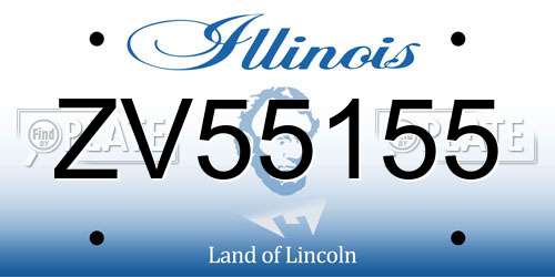ZV55155 Illinois License Plate