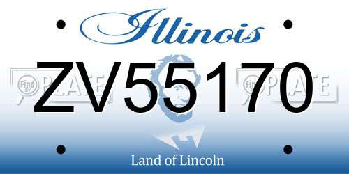 ZV55170 Illinois License Plate