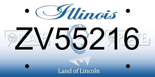 ZV55216 Illinois License Plate