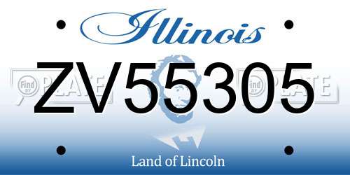 ZV55305 Illinois License Plate