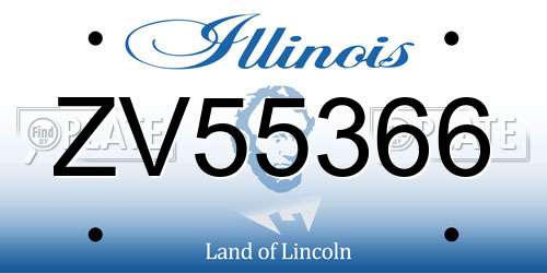 ZV55366 Illinois License Plate