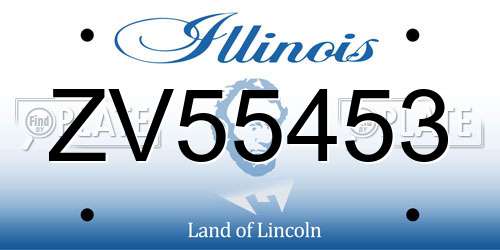 ZV55453 Illinois License Plate