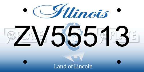 ZV55513 Illinois License Plate