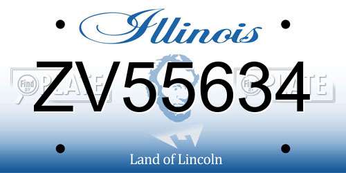 ZV55634 Illinois License Plate
