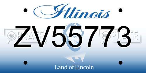 ZV55773 Illinois License Plate