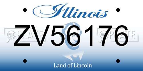 ZV56176 Illinois License Plate