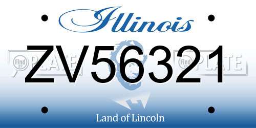 ZV56321 Illinois License Plate
