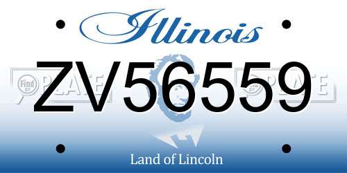ZV56559 Illinois License Plate