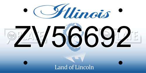 ZV56692 Illinois License Plate