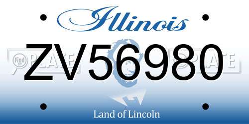 ZV56980 Illinois License Plate