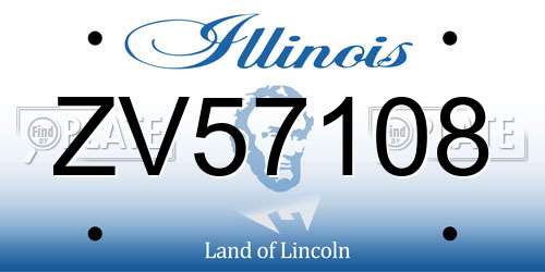 ZV57108 Illinois License Plate