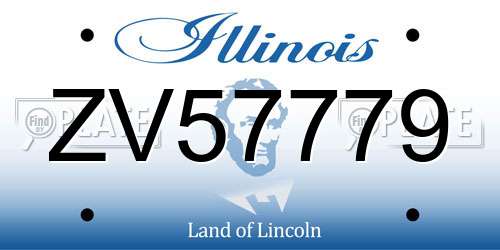 ZV57779 Illinois License Plate