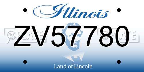 ZV57780 Illinois License Plate