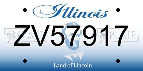 ZV57917 Illinois License Plate