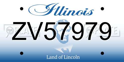 ZV57979 Illinois License Plate