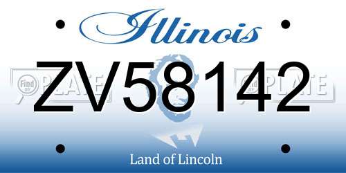 ZV58142 Illinois License Plate