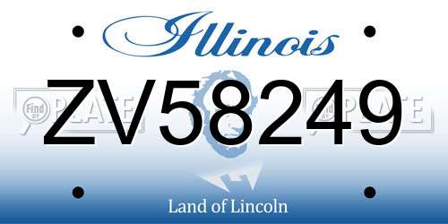ZV58249 Illinois License Plate