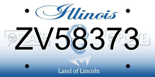 ZV58373 Illinois License Plate