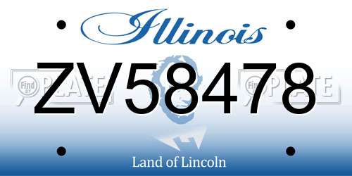 ZV58478 Illinois License Plate
