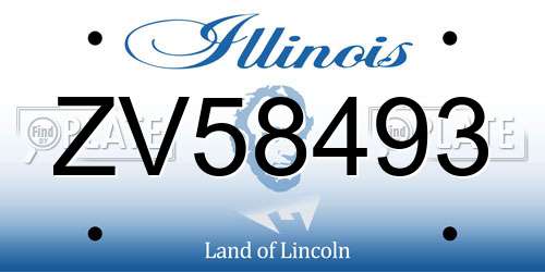 ZV58493 Illinois License Plate
