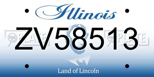ZV58513 Illinois License Plate