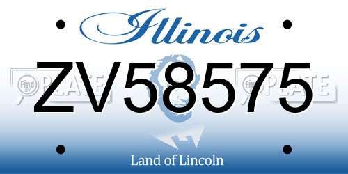ZV58575 Illinois License Plate