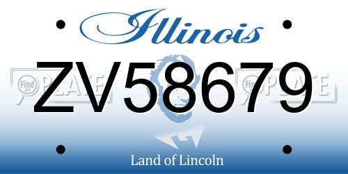 ZV58679 Illinois License Plate