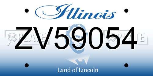 ZV59054 Illinois License Plate