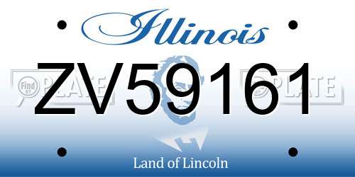 ZV59161 Illinois License Plate