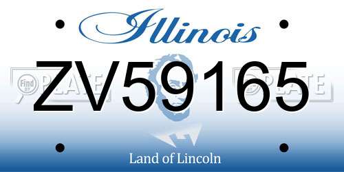 ZV59165 Illinois License Plate