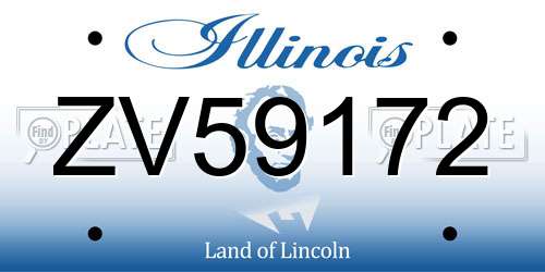 ZV59172 Illinois License Plate