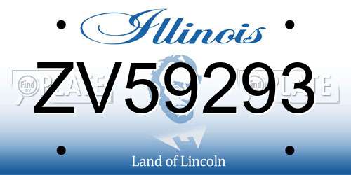 ZV59293 Illinois License Plate