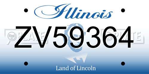 ZV59364 Illinois License Plate