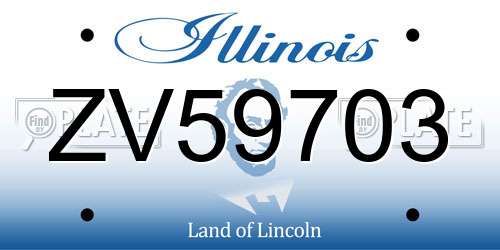 ZV59703 Illinois License Plate