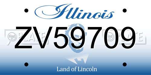ZV59709 Illinois License Plate