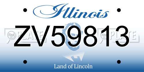 ZV59813 Illinois License Plate