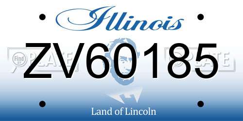 ZV60185 Illinois License Plate