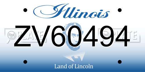 ZV60494 Illinois License Plate